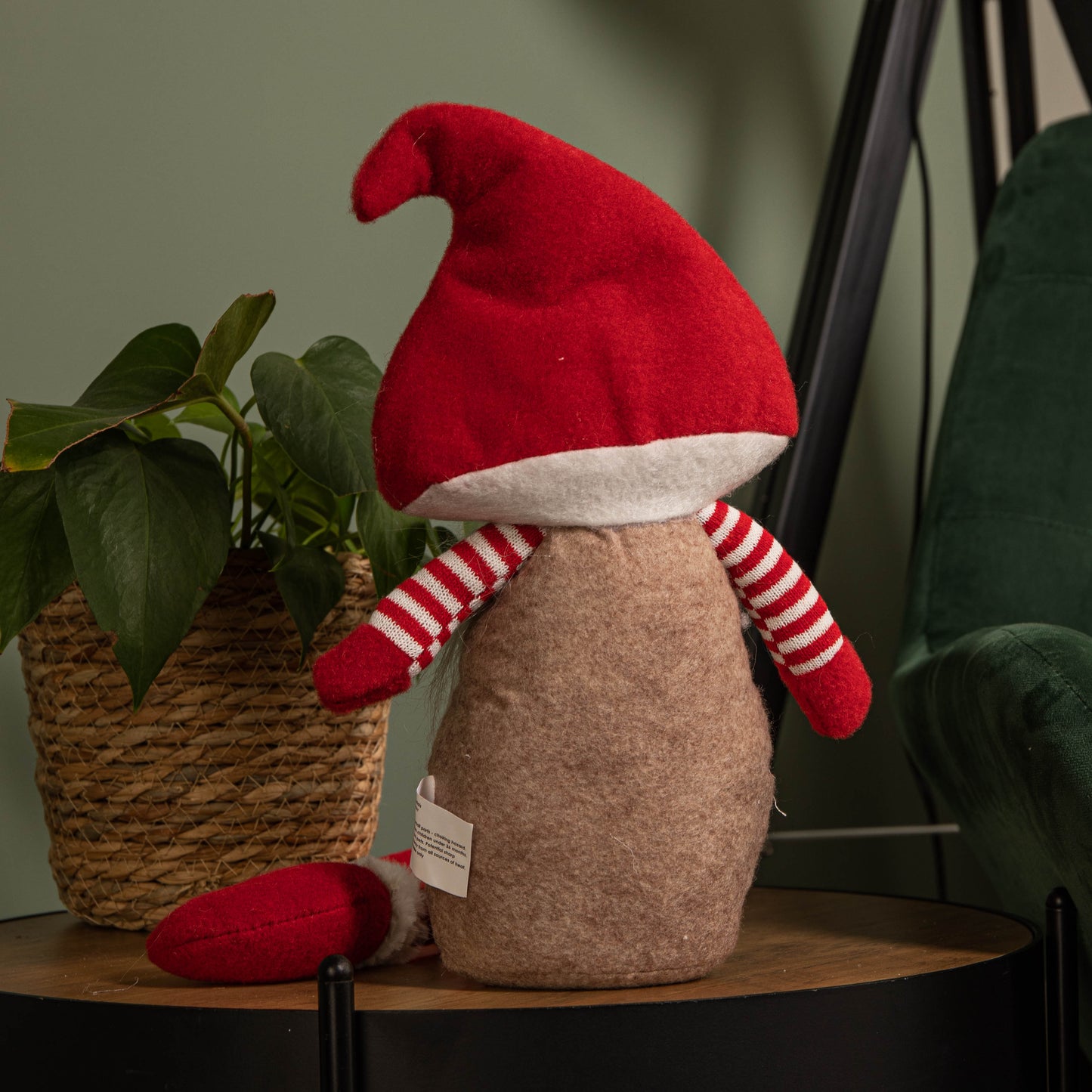 53cm Red and White Sitting Gonk with Mushroom Hat and Dangly Legs