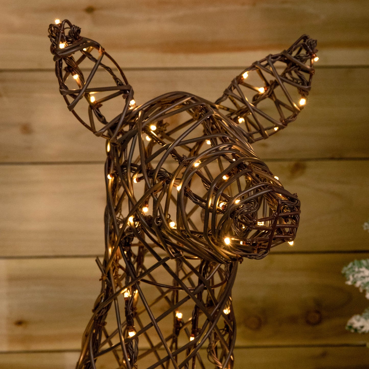 1.3m Light up Brown Christmas Standing Doe with 330 White & Warm White LEDs