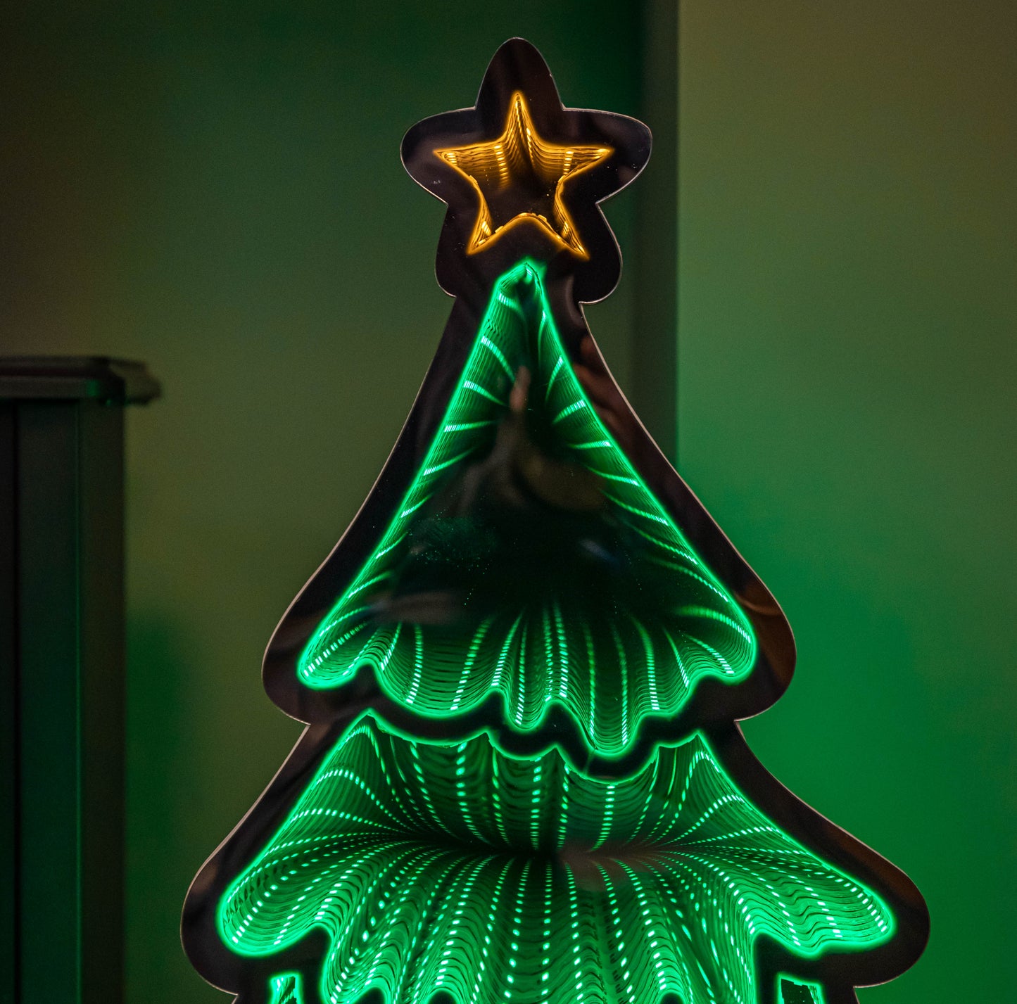 60cm Infinity Standing Christmas Tree on Metal Base with Green LEDs