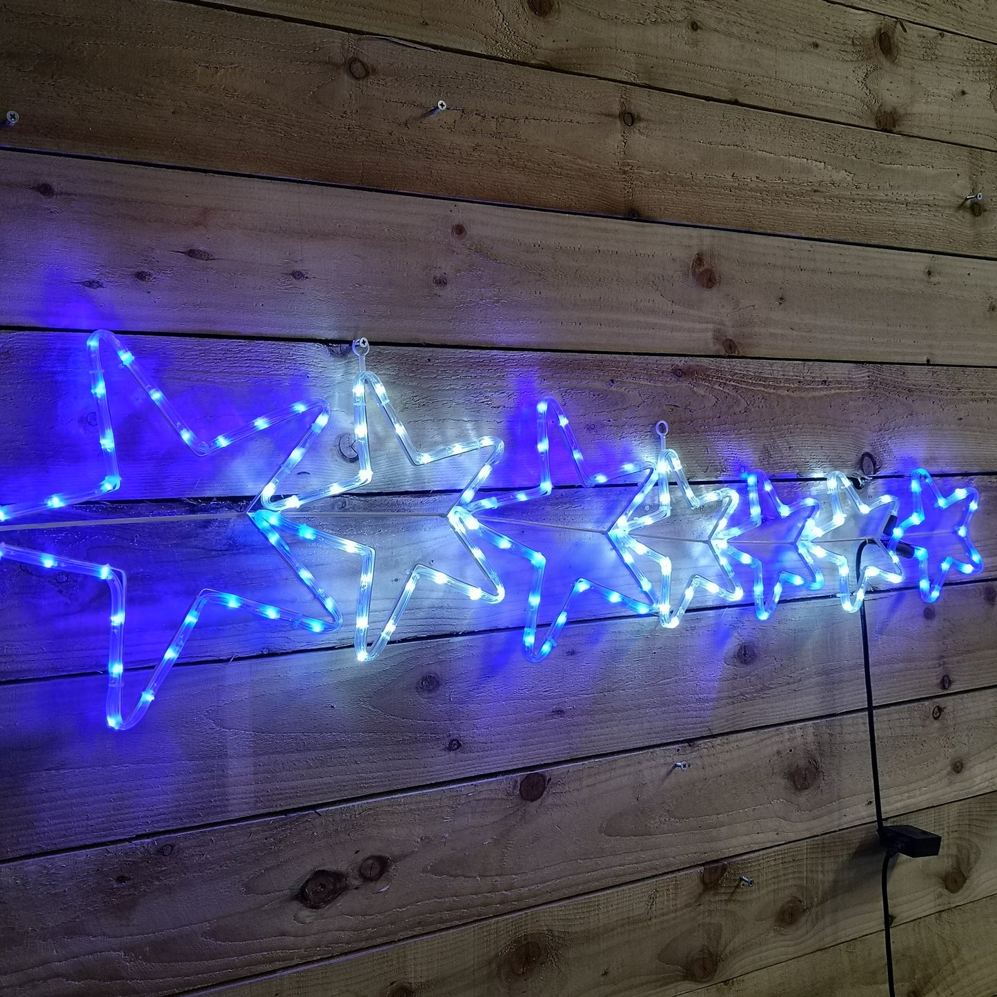 1.2m LED Rope Light 7 Star Silhouette Christmas Decoration in Cool White & Blue