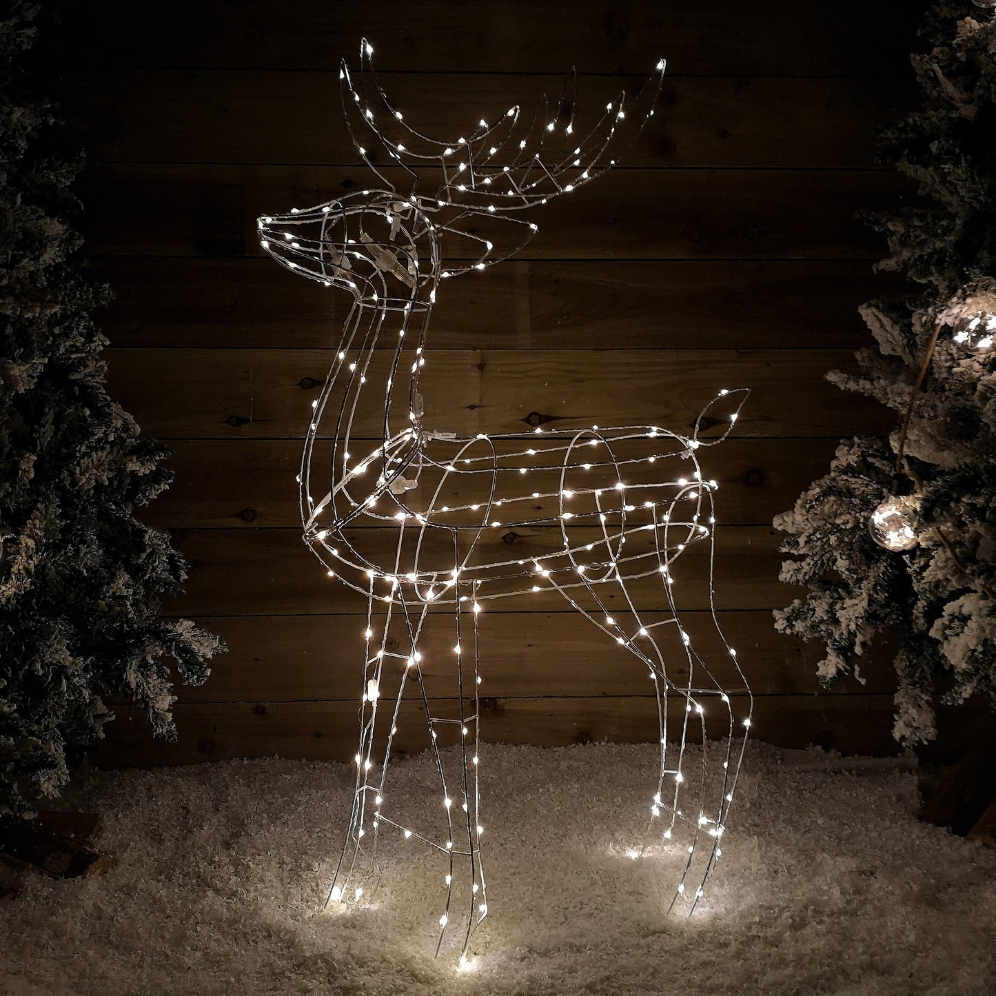 1.14m Outdoor Light Up Reindeer Christmas Decoration with Twinkling Warm White LEDs