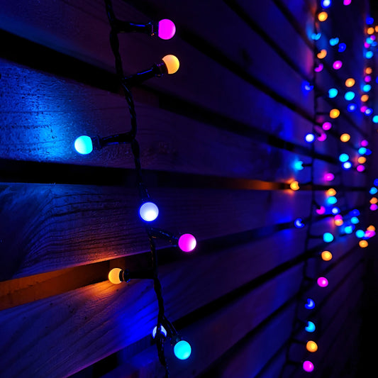 7.5m Frosted Berry Christmas Lights with 300 LEDs in Rainbow