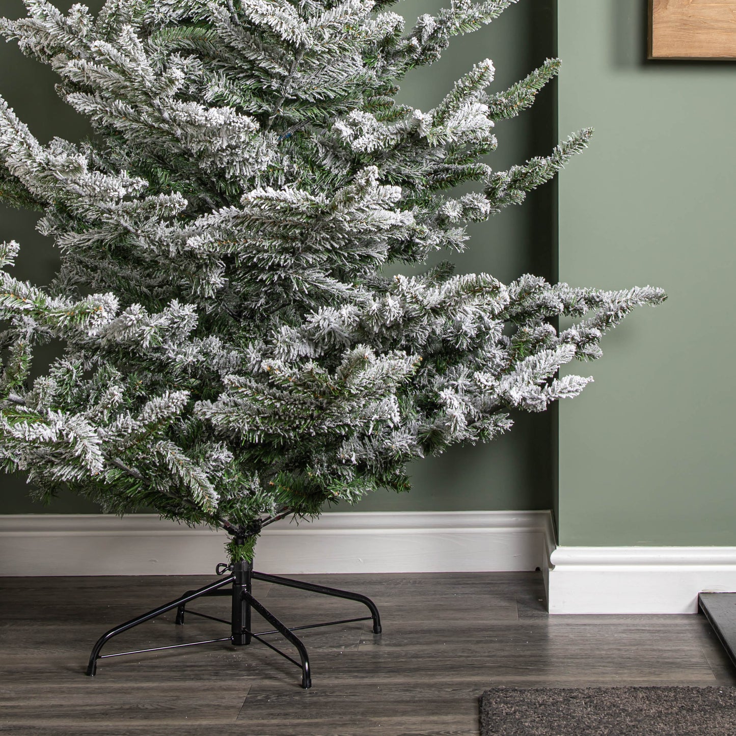 7ft (2.1m) Snowy Green & White Everlands Liberty Spruce Christmas Tree with Metal Stand