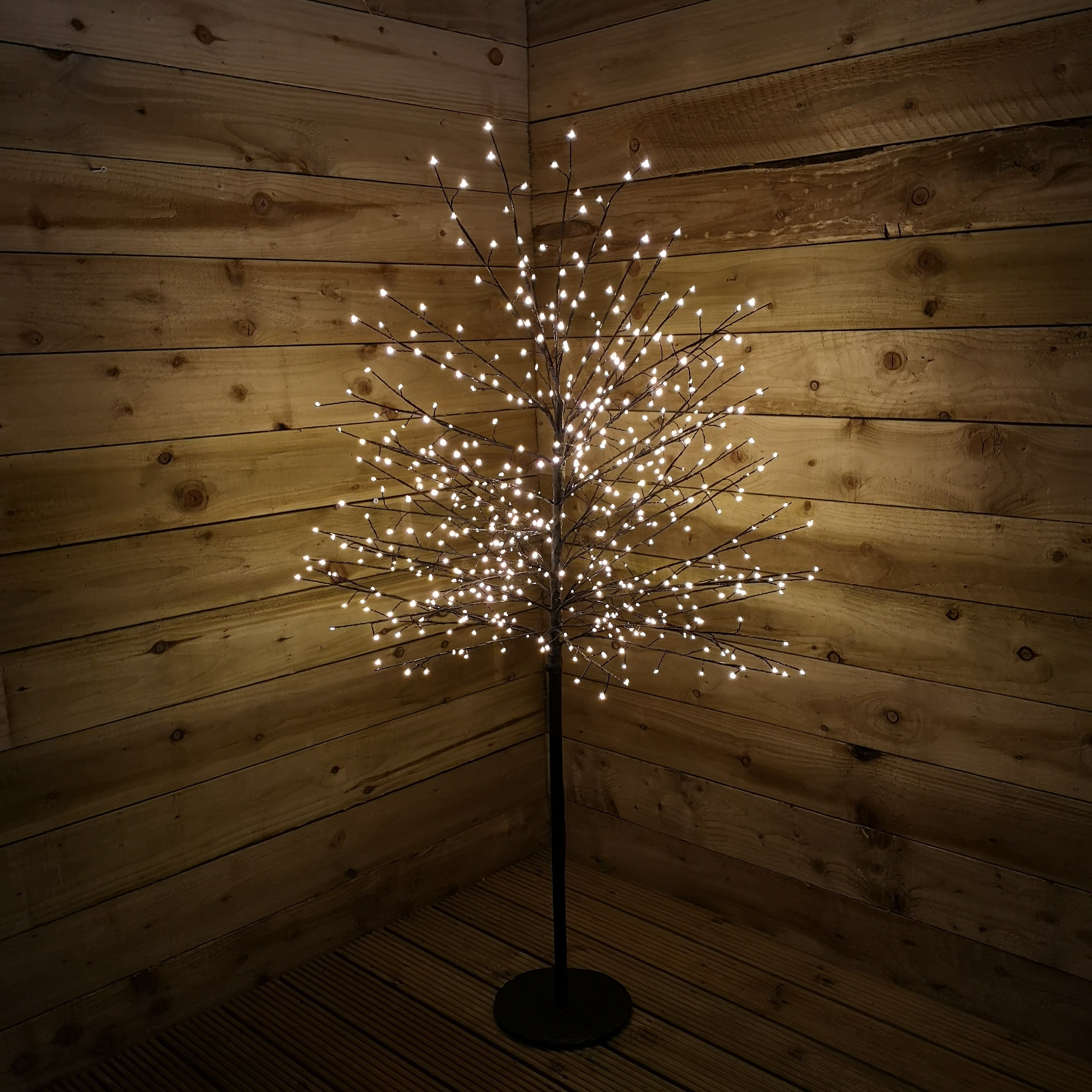 1.5m 5ft Outdoor Black Micro Dot Christmas Blossom Tree with 580 Warm White LED