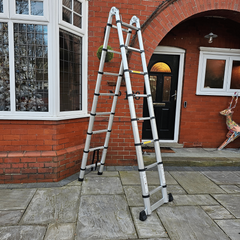 5m Lightweight Aluminium Hinged Telescopic Extendable Multi-Position Ladder & Step Ladder