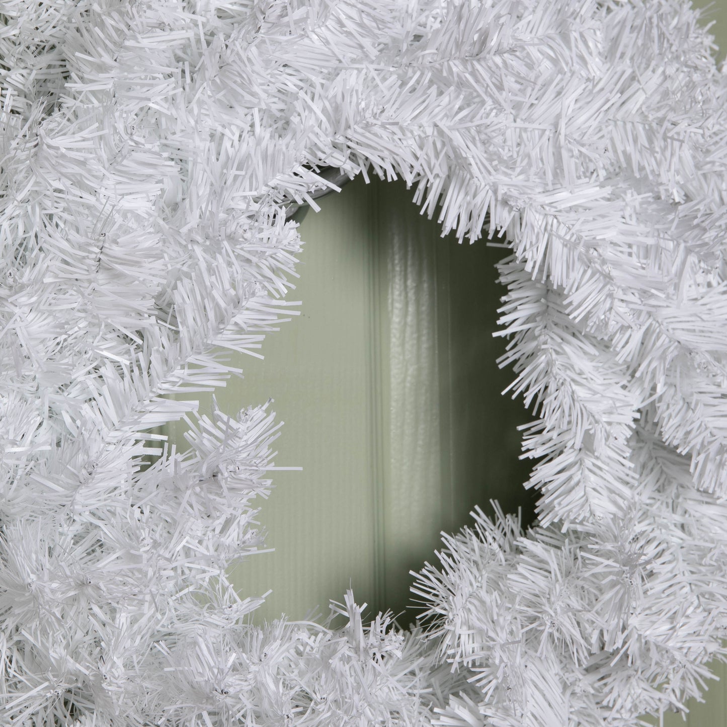 50cm Hanging Plain White Christmas Wreath with PVC Branches