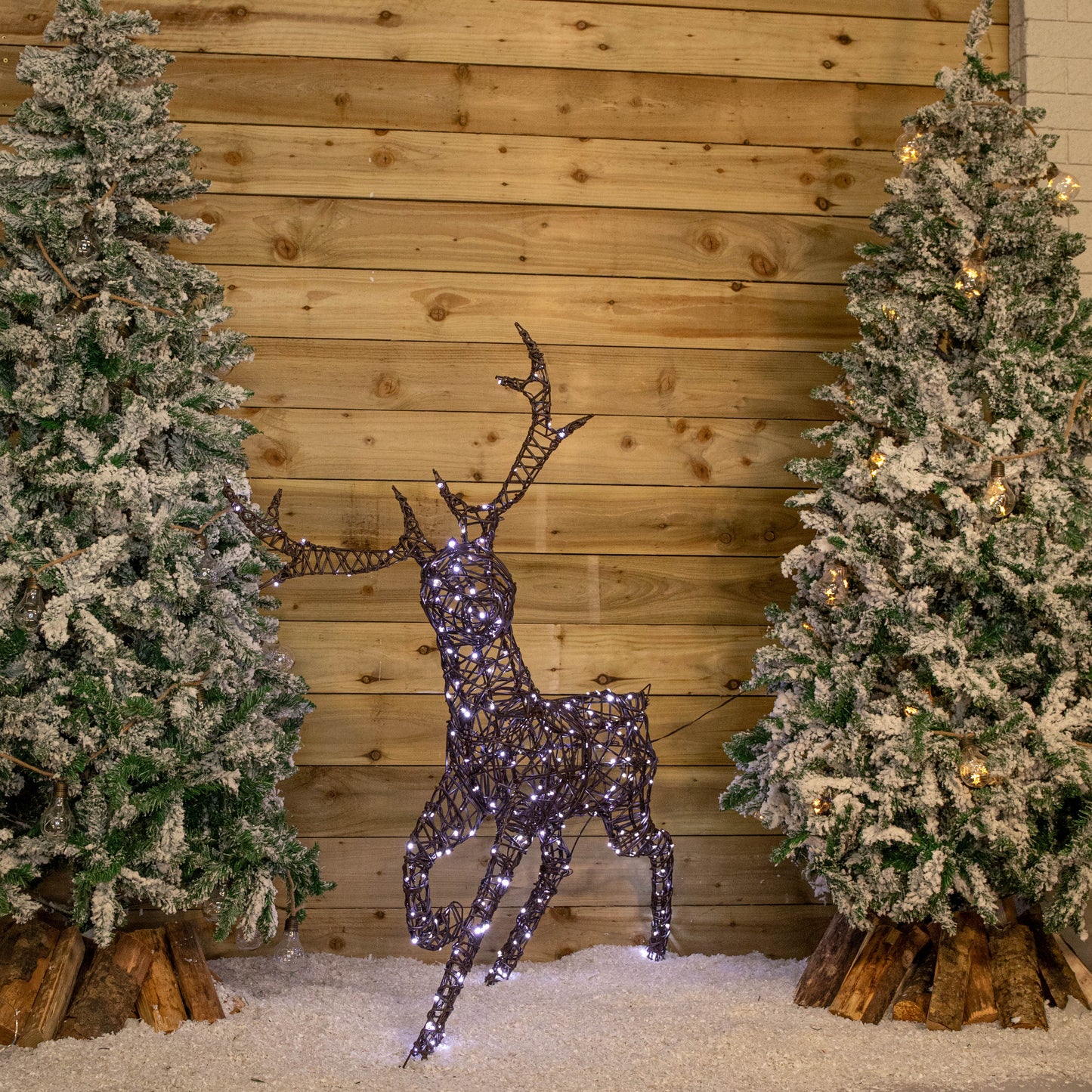 1.25m Light up Brown Christmas Stag with 286 White & Warm White Multi-Action LEDs