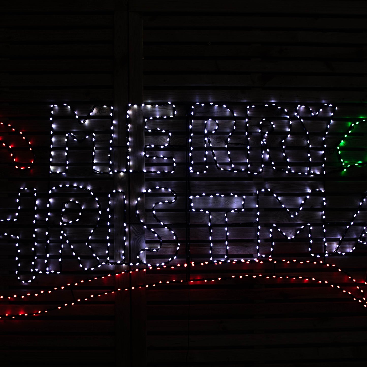 2mx78cm Light up Hanging Merry Christmas Sign with 938 Red, White & Green LEDs