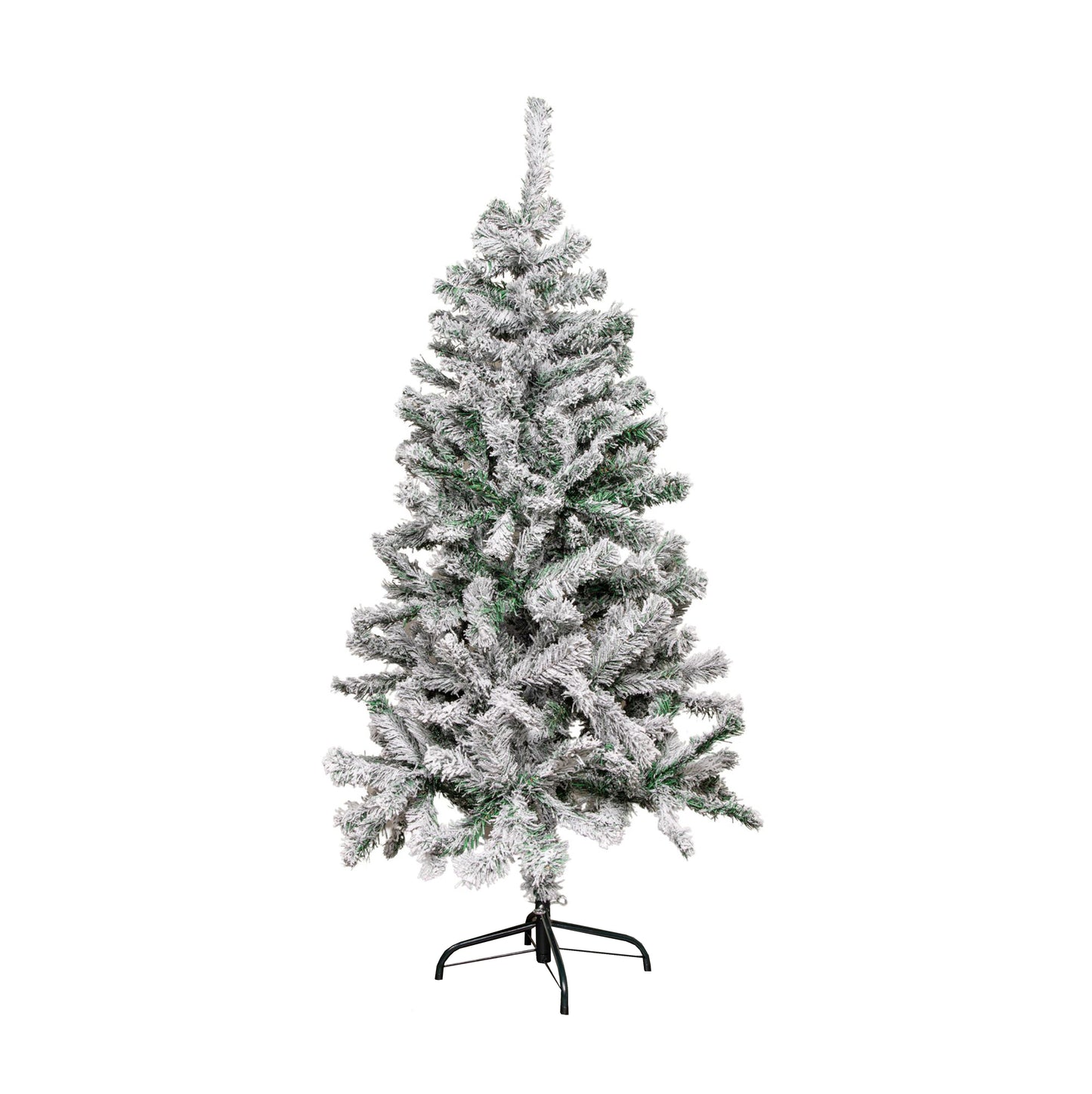 5ft (1.5m) Snow Flocked Artificial Christmas Tree with Green Metal Stand and 285 Tips