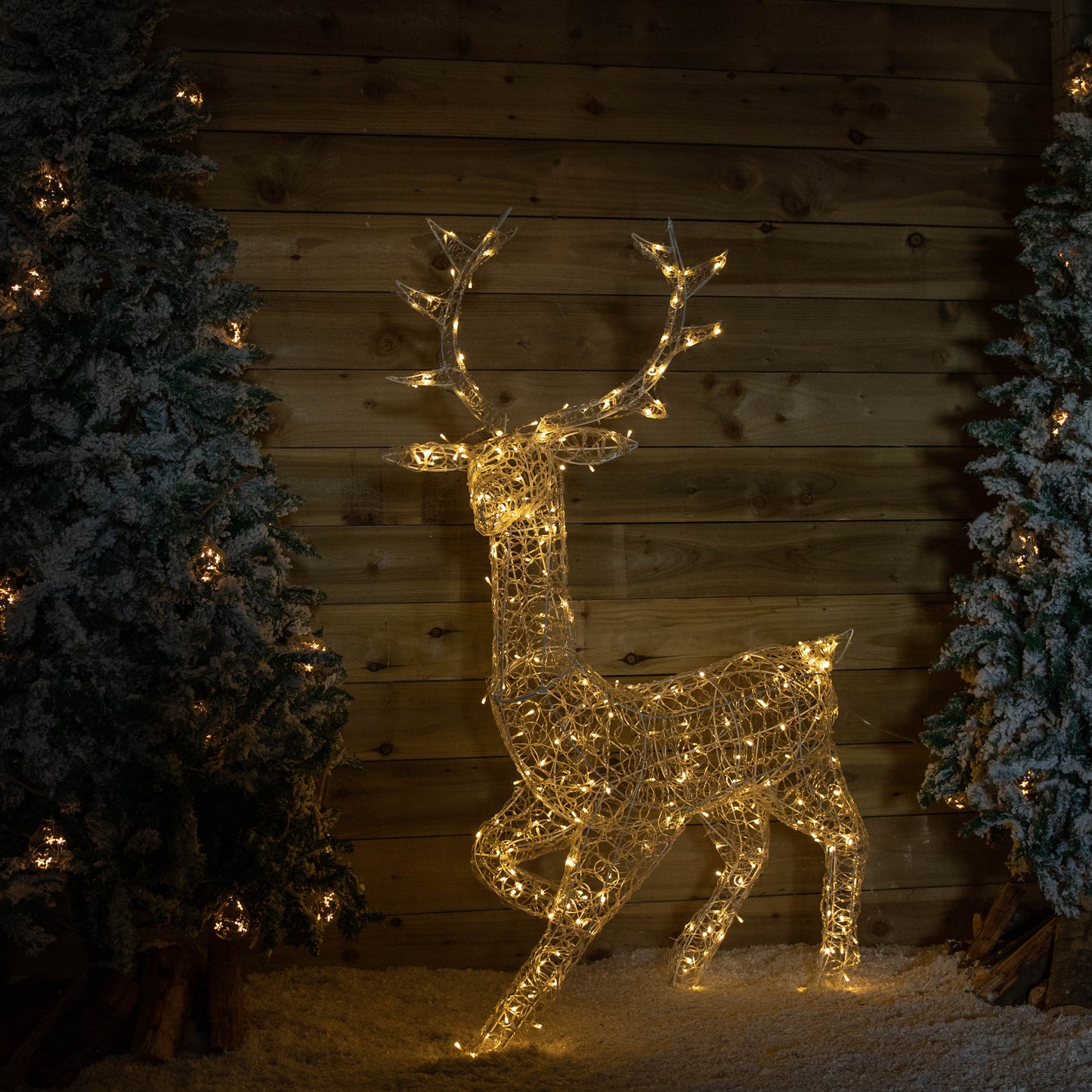 1.4m Light up Soft Acrylic Christmas Stag with 300 Warm White LEDs