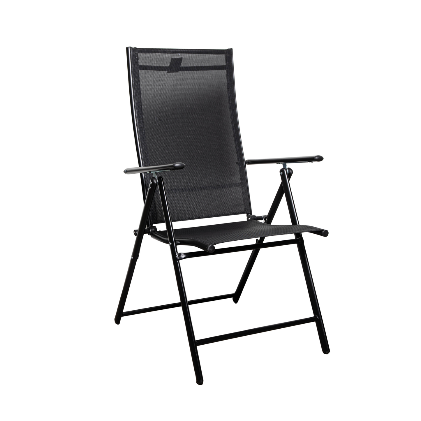 Outdoor Garden Patio Multi Position Reclining Folding Chair in Black