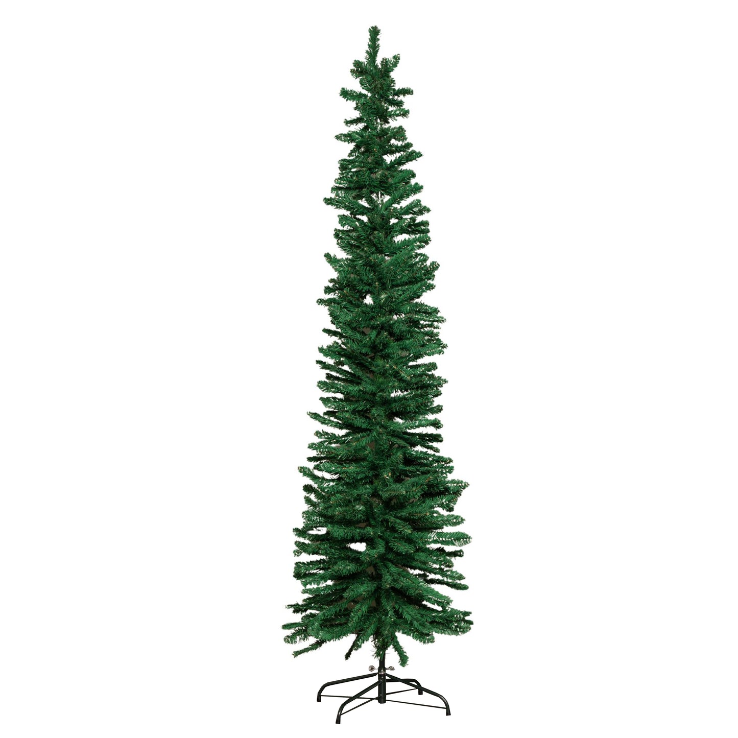 7ft (2.1m) Green Artificial Pencil Christmas Tree With Green Metal Stand and 401 Tips