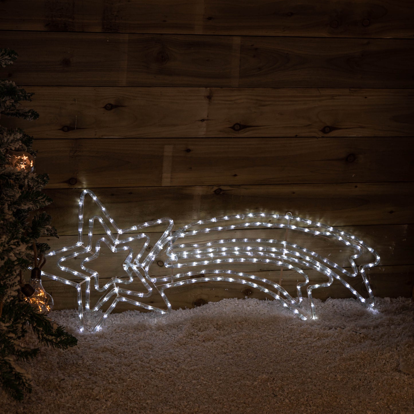 118cm x 46cm Light up Hanging Christmas Star Rope Light with White LEDs