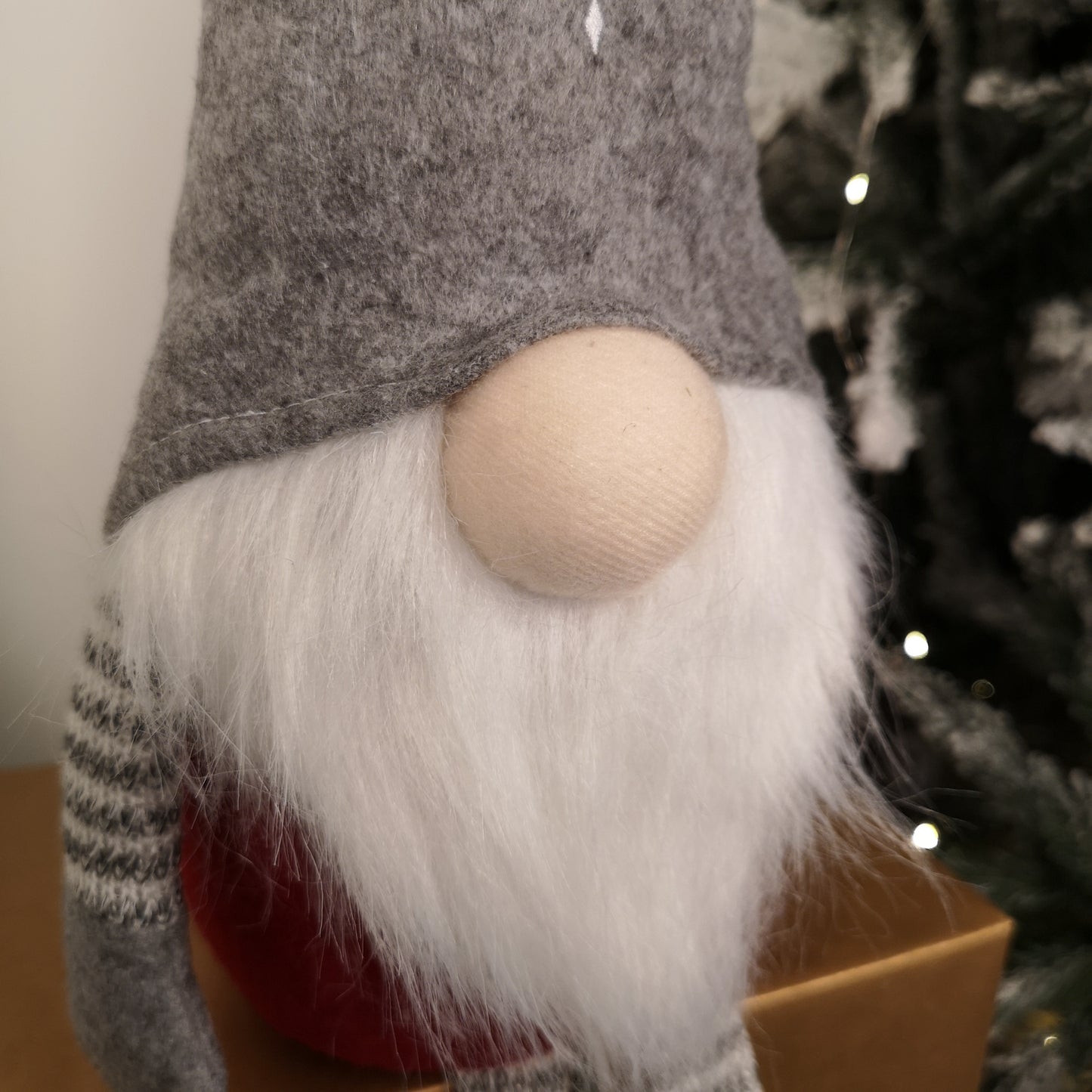 74cm Christmas Sitting Bearded Gonk with Dangly Legs in Grey Hat