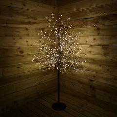 1.5m 5ft Outdoor Black Micro Dot Christmas Blossom Tree with 580 Warm White LED