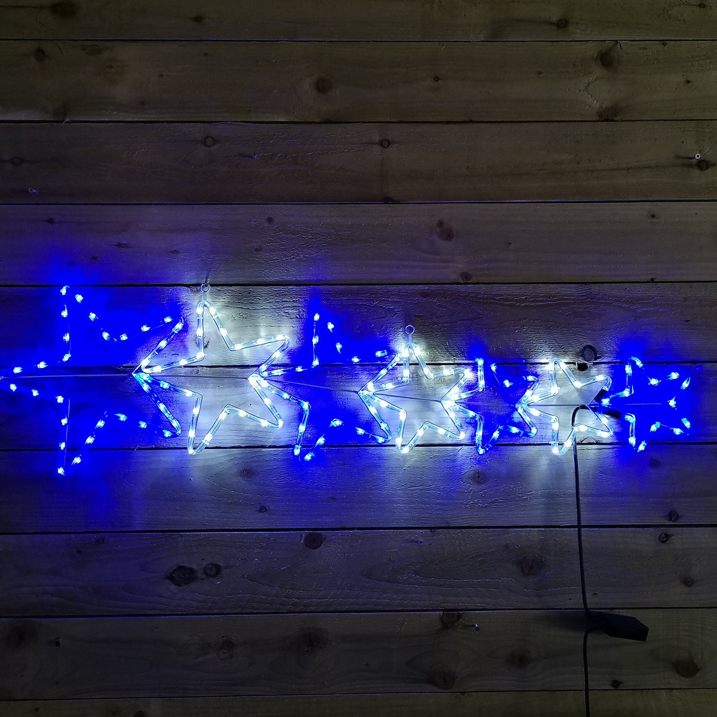 1.2m LED Rope Light 7 Star Silhouette Christmas Decoration in Cool White & Blue