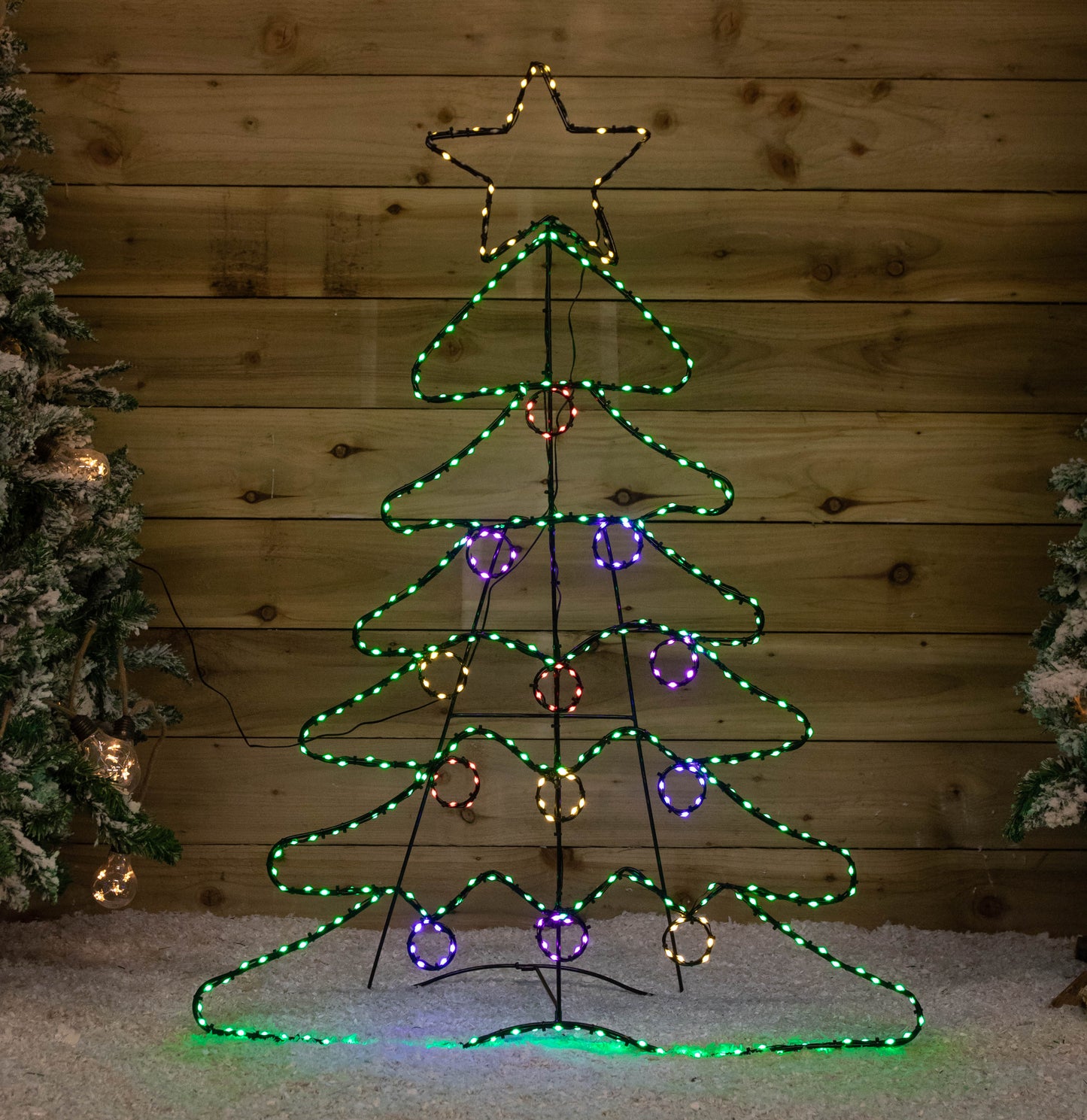 1.2mx85cm Light up Standing Christmas Tree with 385 Multi-Coloured LEDs