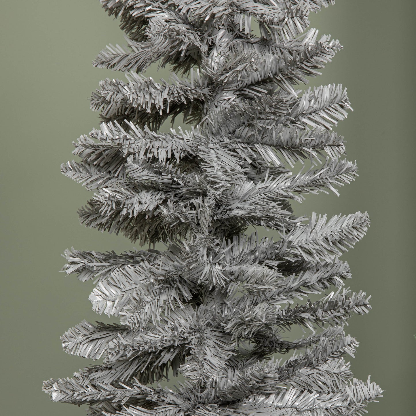 5ft (1.5m) Grey Artificial Pencil Christmas Tree With Green Metal Stand and 236 Tips