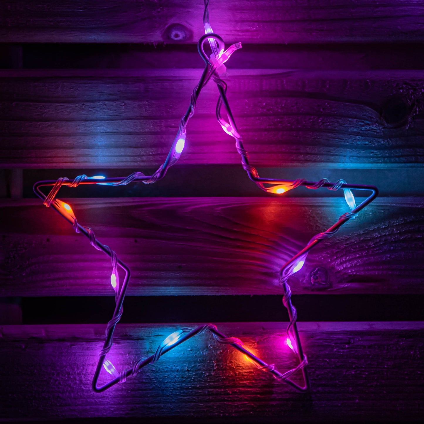 1.2m x 1.2m FlexiBrights Christmas Star Curtain Lights with 258 Rainbow LEDs