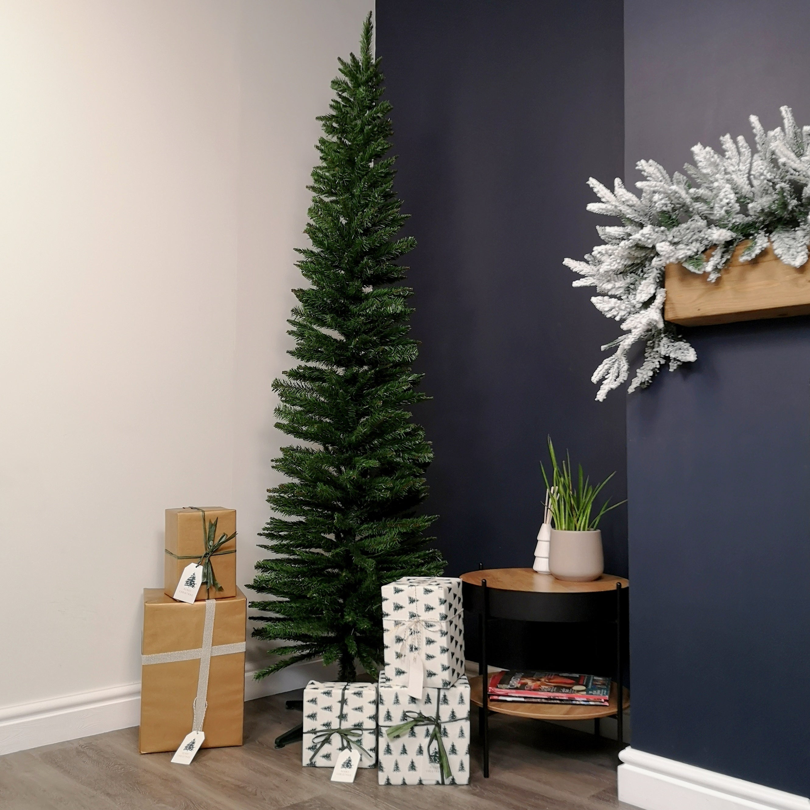 7ft (2.10m) Pencil Style Slim Artifical Christmas Tree in Green