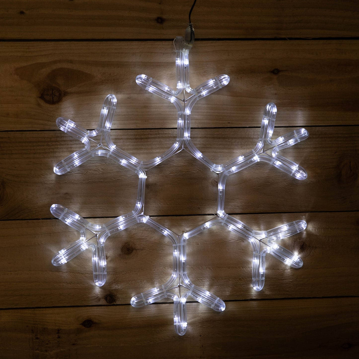 53cm Light up Hanging Christmas Snowflake Rope Light with White LEDs