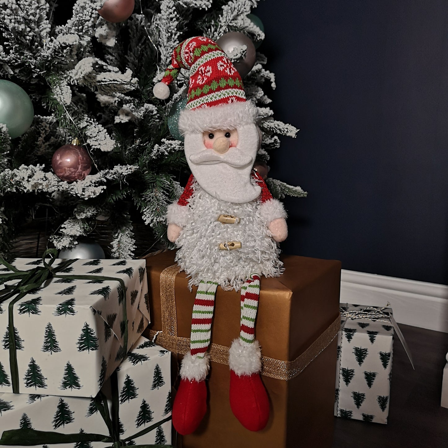 50cm Battery Operated Dangly Leg Santa Christmas Decoration