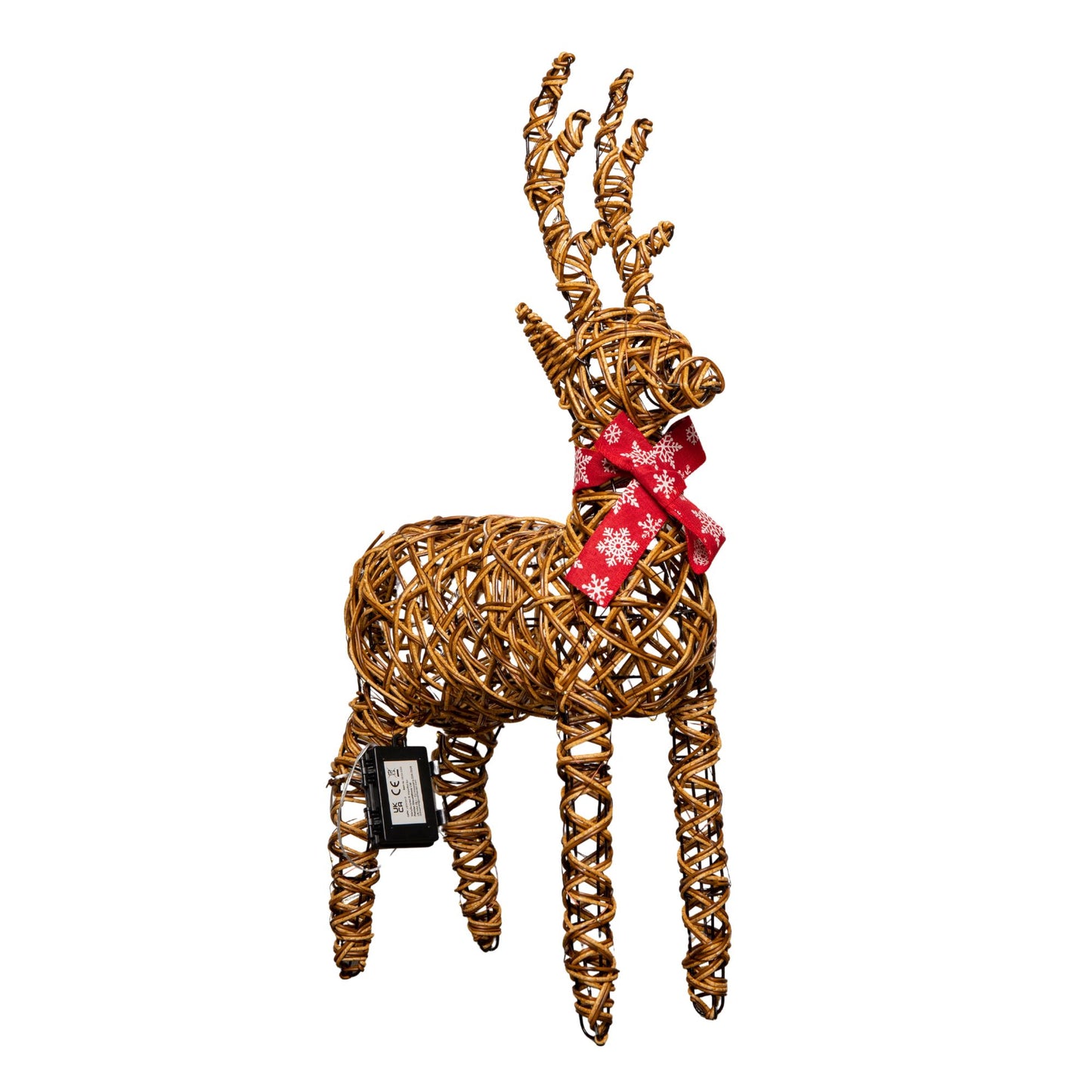 70cm Battery Operated Light up Brown Christmas Reindeer with 80 Warm White LEDs