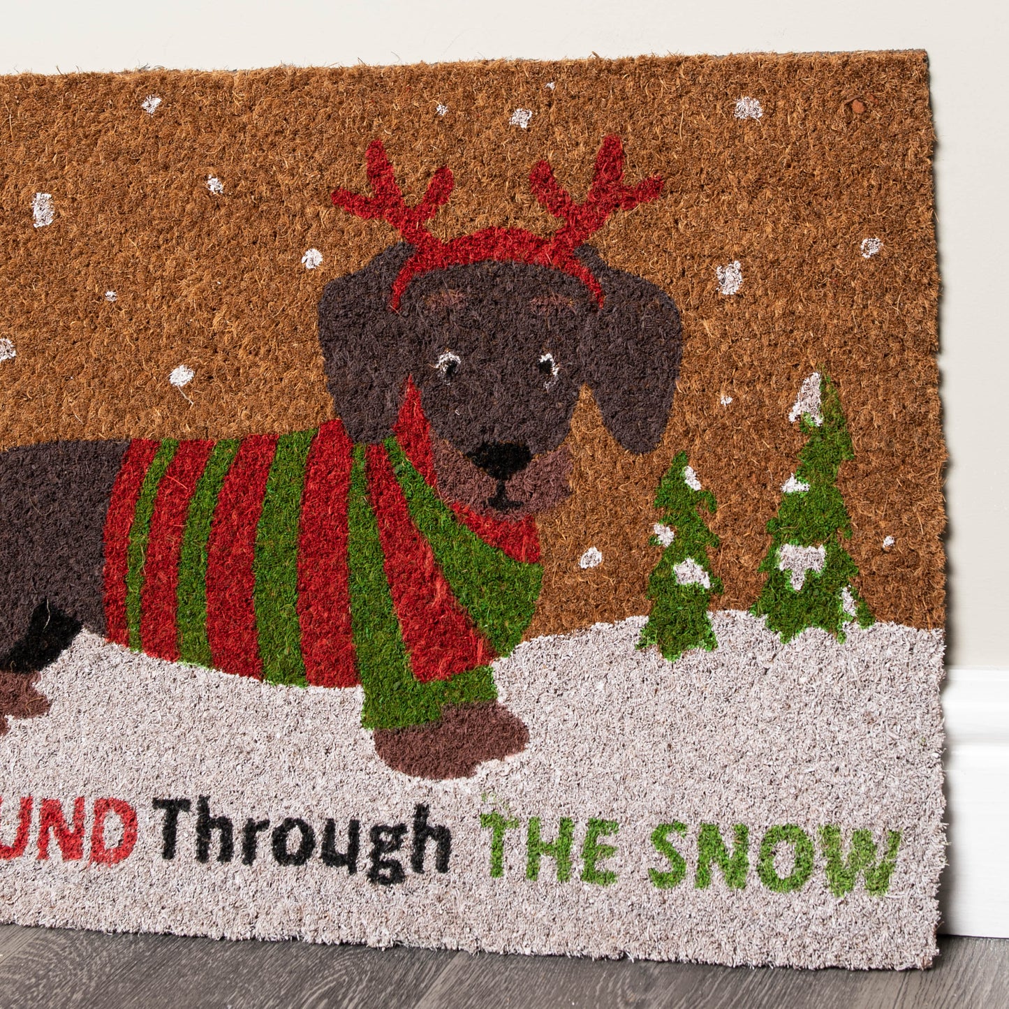 60cm x 40cm Brown Christmas Dachshund Dog Doormat 