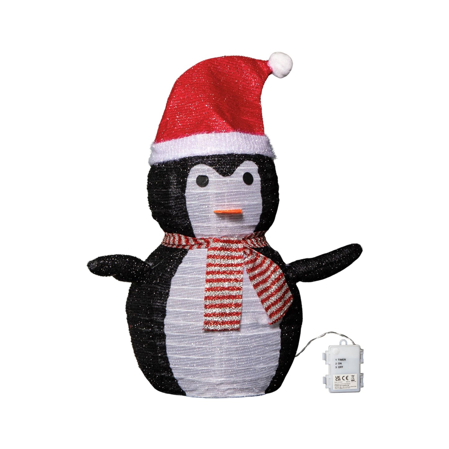 70cm Battery Operated Pop up Christmas Penguin with Static & Flashing White LEDs