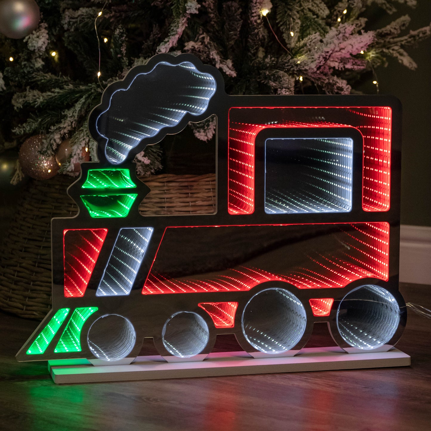 60cm Standing Christmas Train Infinity Decoration with Multi-Coloured LEDs