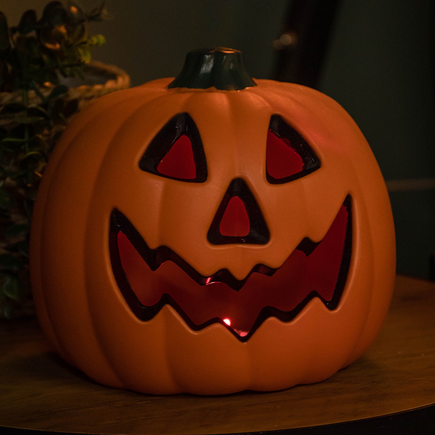 21cm Battery Operated Light up Pumpkin Lantern with Multi-Coloured LEDs