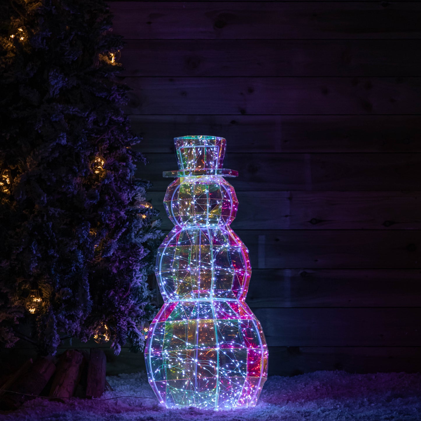 91cm Dream Light up Iridescent Christmas Snowman with 400 White LEDs