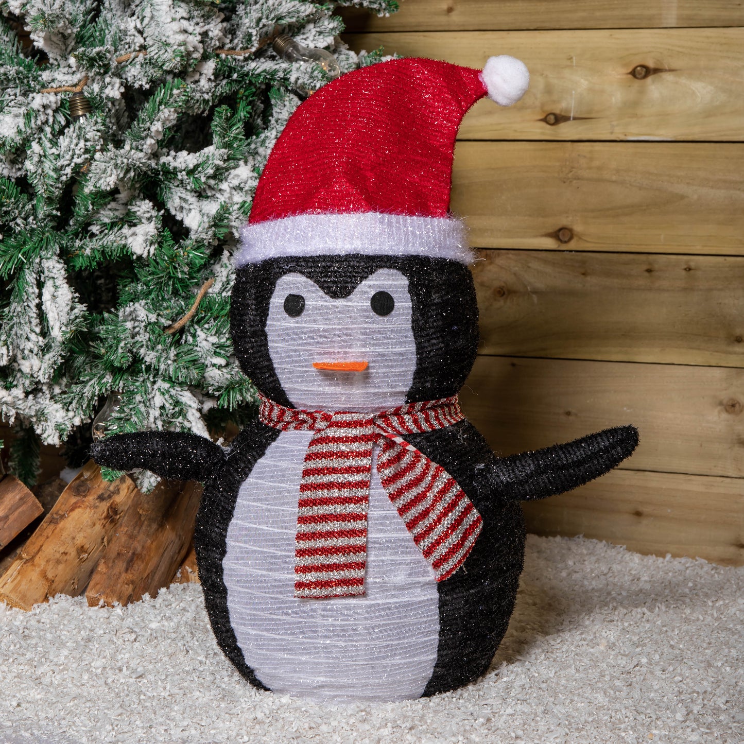 70cm Battery Operated Pop up Christmas Penguin with Static & Flashing White LEDs