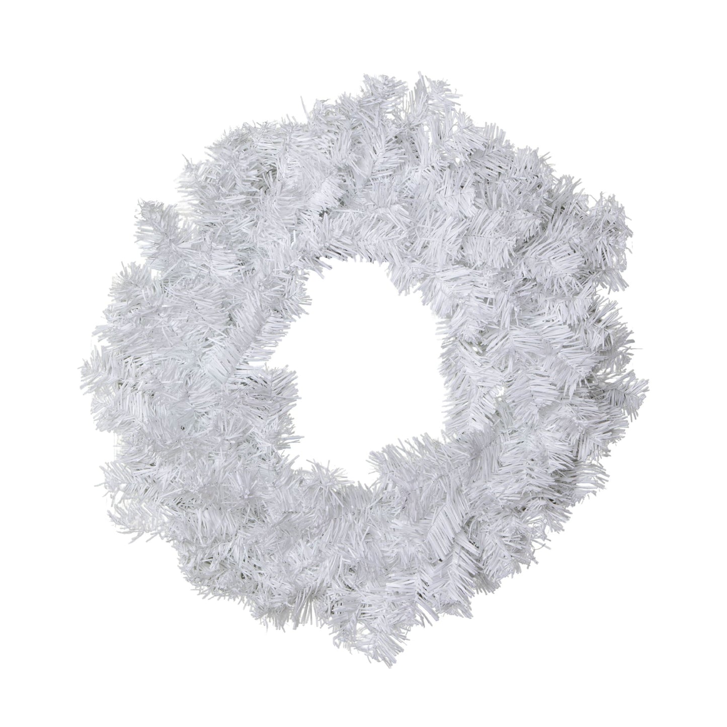 50cm Hanging Plain White Christmas Wreath with PVC Branches