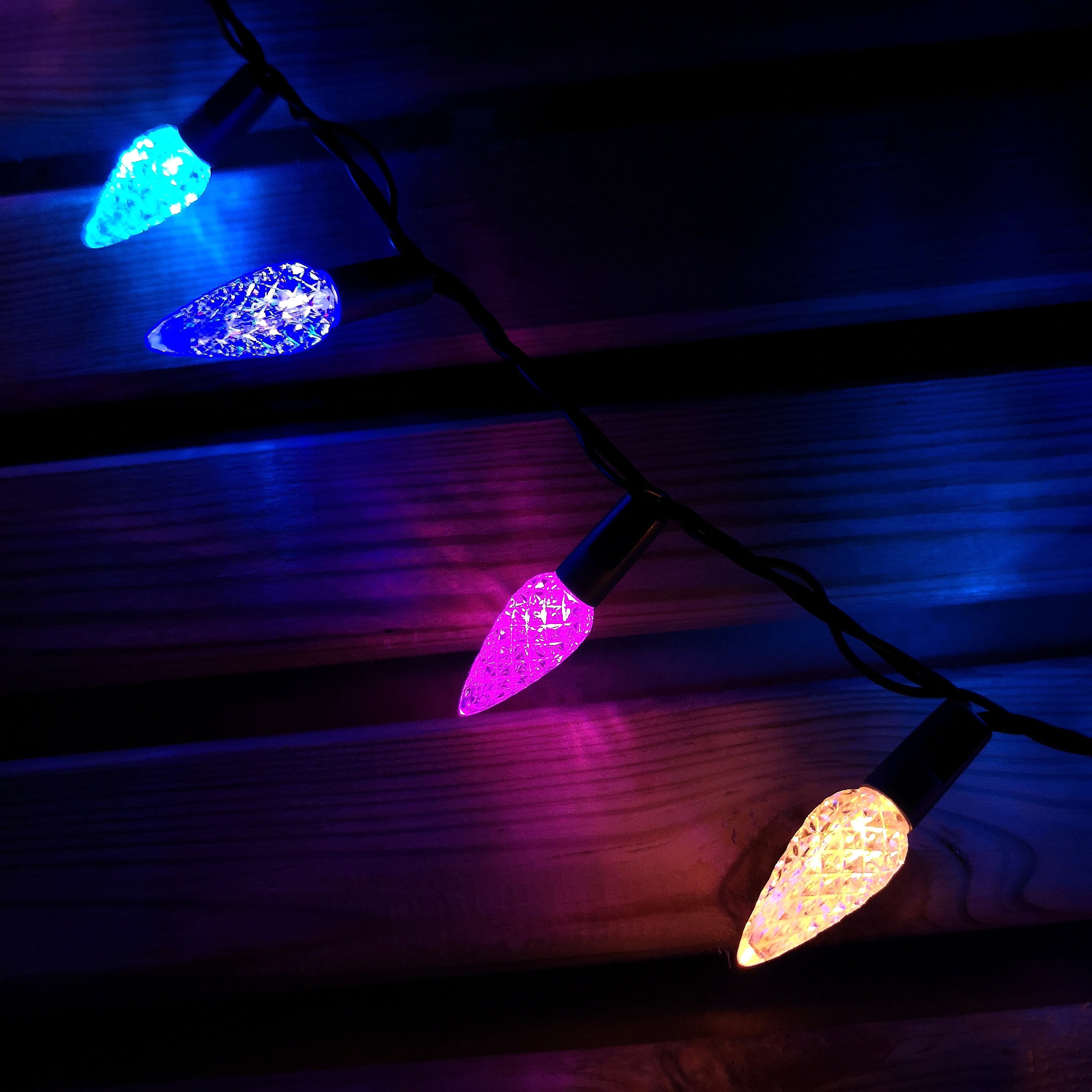 7.5m 150 LED Multi-action Pine Cone Christmas Lights in Rainbow