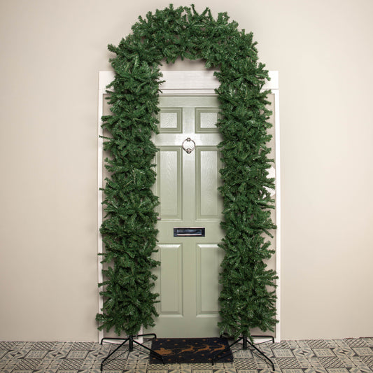 8ft (2.52m) Slimline Single Door Artificial Christmas Tree Arch in Green with 2000 Tips