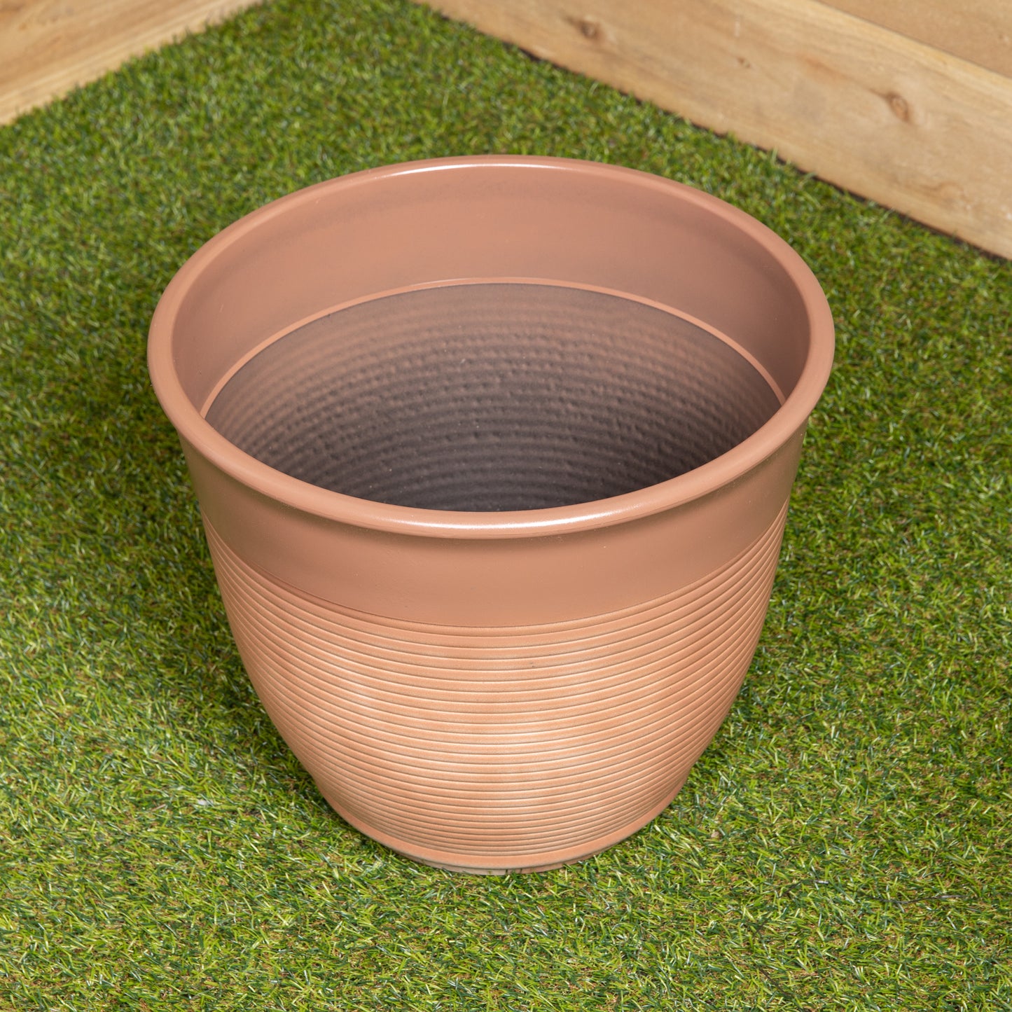 32cm Glazed Ceramic Effect Plastic Garden Patio Plant Pot