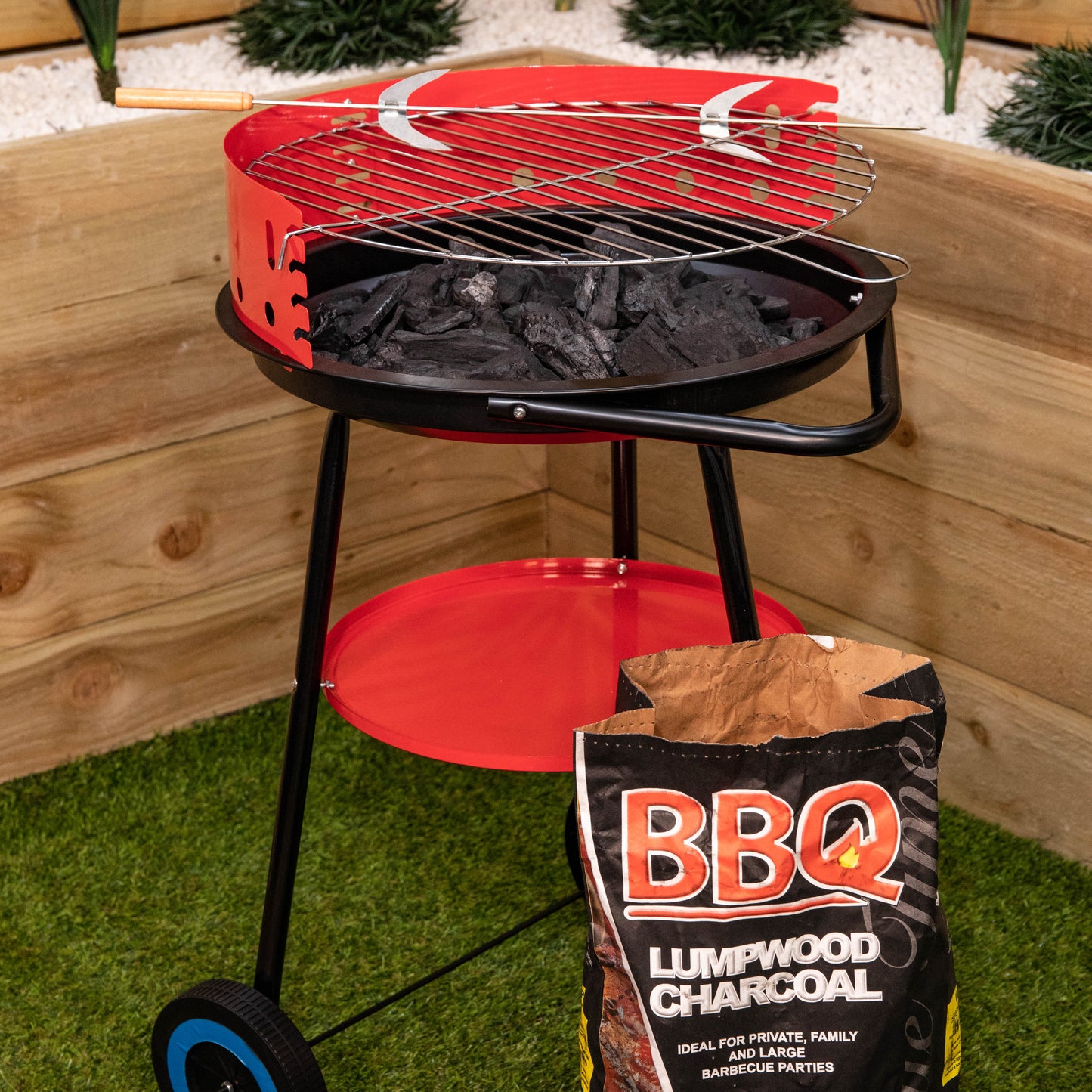 17" Outdoor Portable Garden Patio Round Charcoal Barbecue / BBQ with Wheels