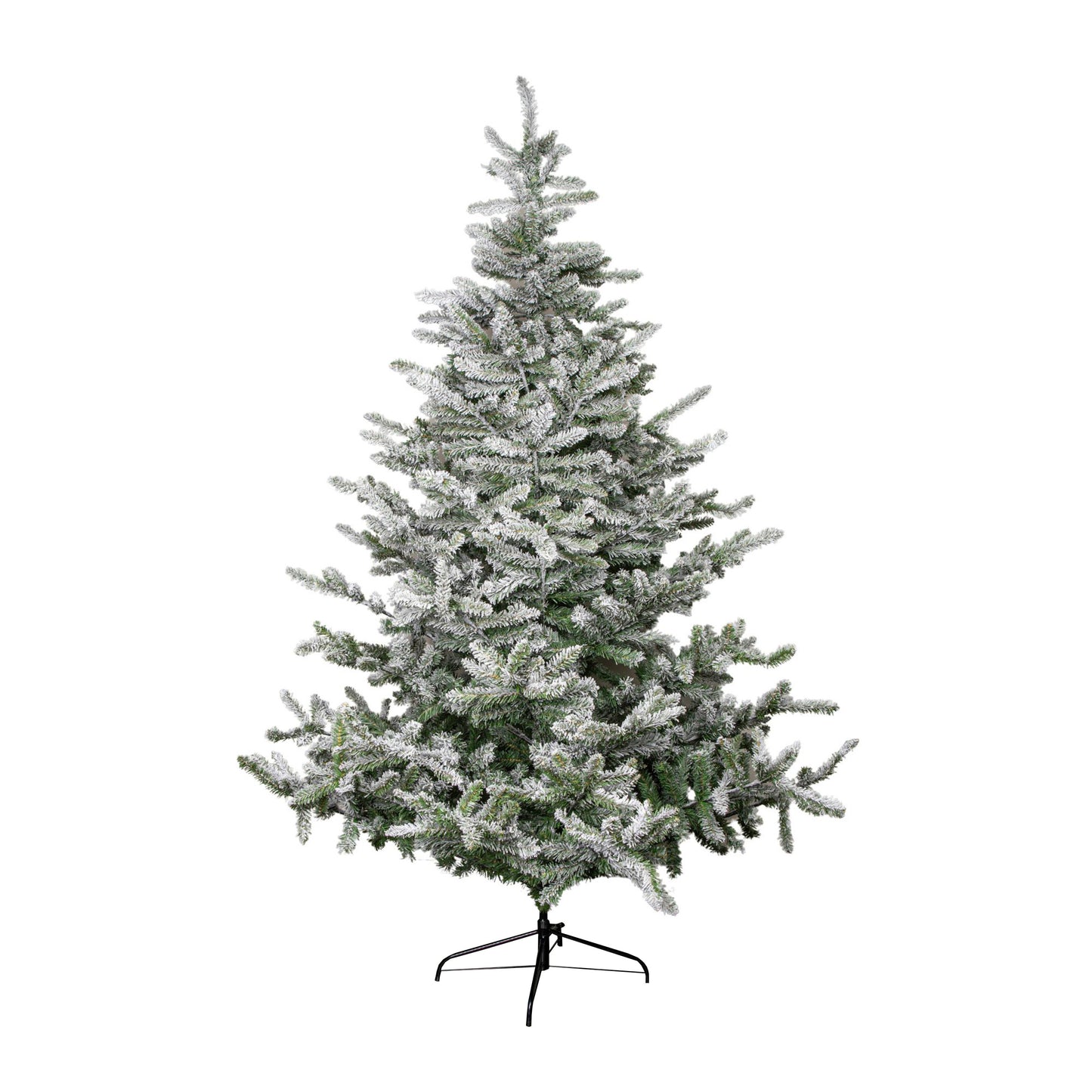 8ft (2.4m) Snowy Green & White Everlands Liberty Spruce Christmas Tree with Metal Stand