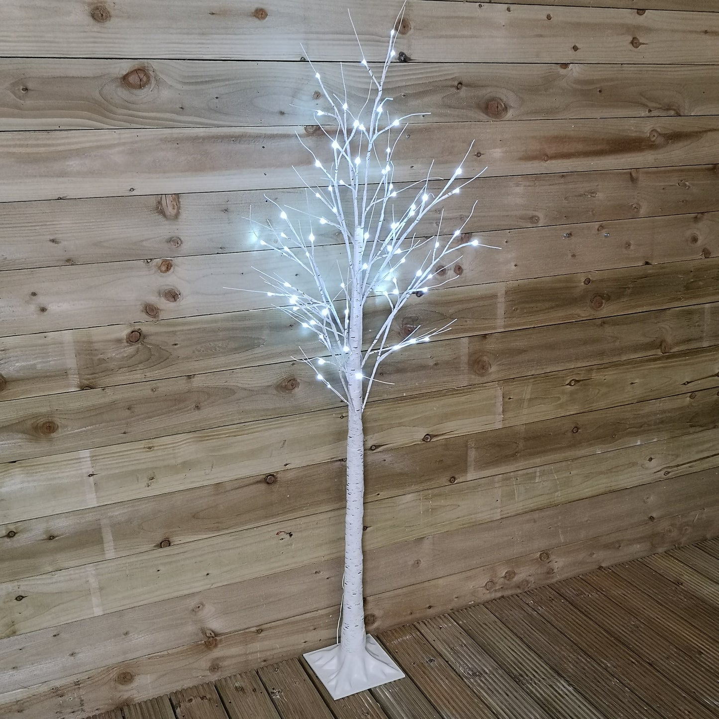 1.8m (6ft) Indoor Outdoor Christmas Lit Birch Tree with 80 Ice White LEDs