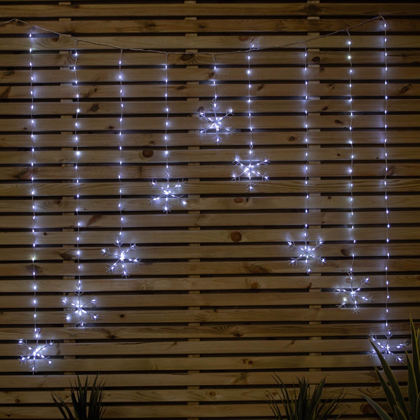 1.2m x 1.2m FlexiBrights Christmas Snowflake Curtain Lights with 267 White LEDs