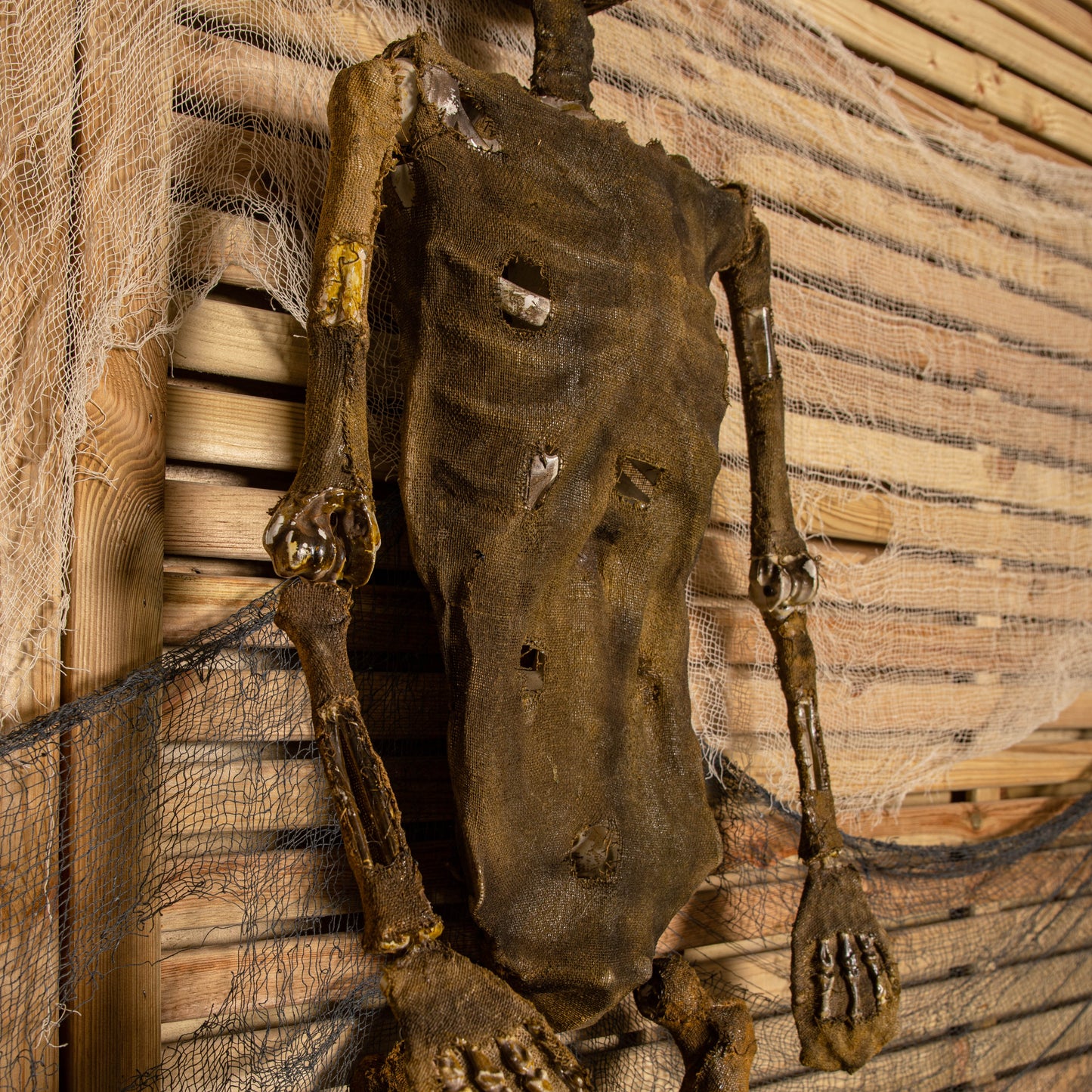 5ft (150cm) Full Body Halloween Mummified Skeleton Decoration with Posable Joints