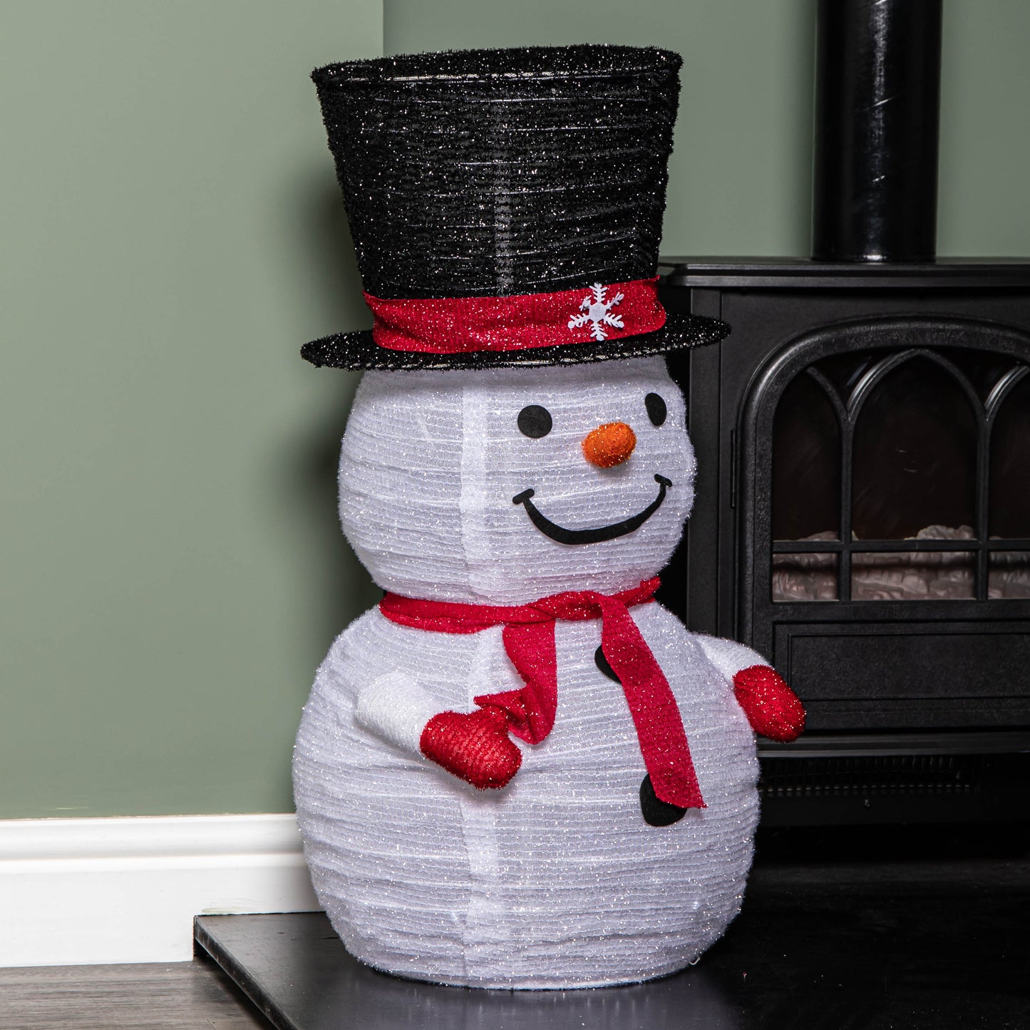 70cm Battery Operated Pop up Christmas Snowman with Static & Flashing White LEDs