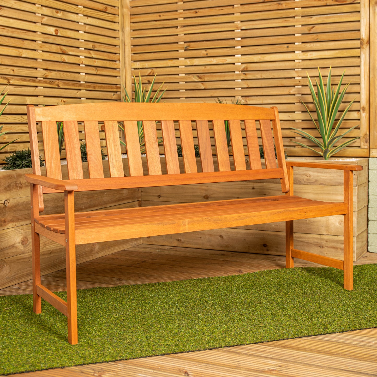 3 Seater Traditional Wooden Garden Patio Bench Seat