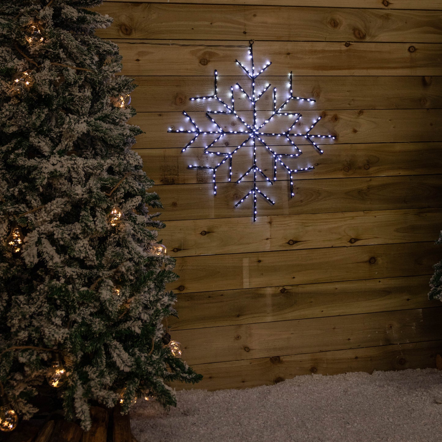 76cm Light up FlexiBrights Hanging Christmas Snowflake with 250 White LEDs