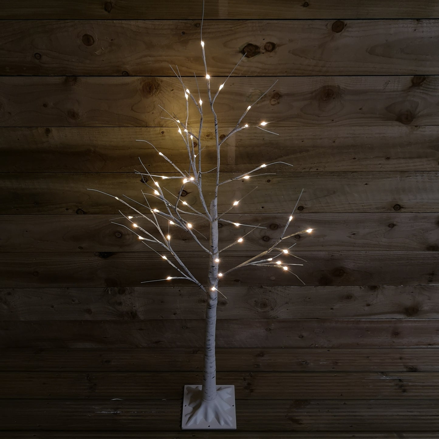 1.2m (4ft) Indoor Outdoor Christmas Lit Birch Tree with 48 Warm White LEDs