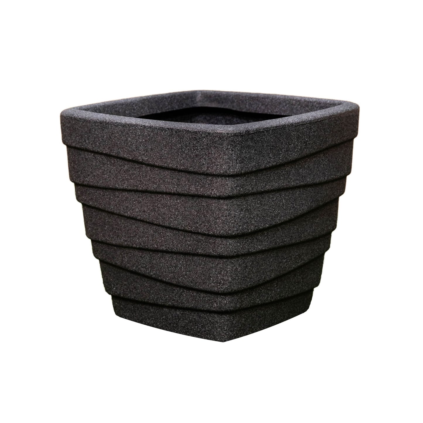 31cm Small Square Dark Grey Garden Patio Trojan Plant pot