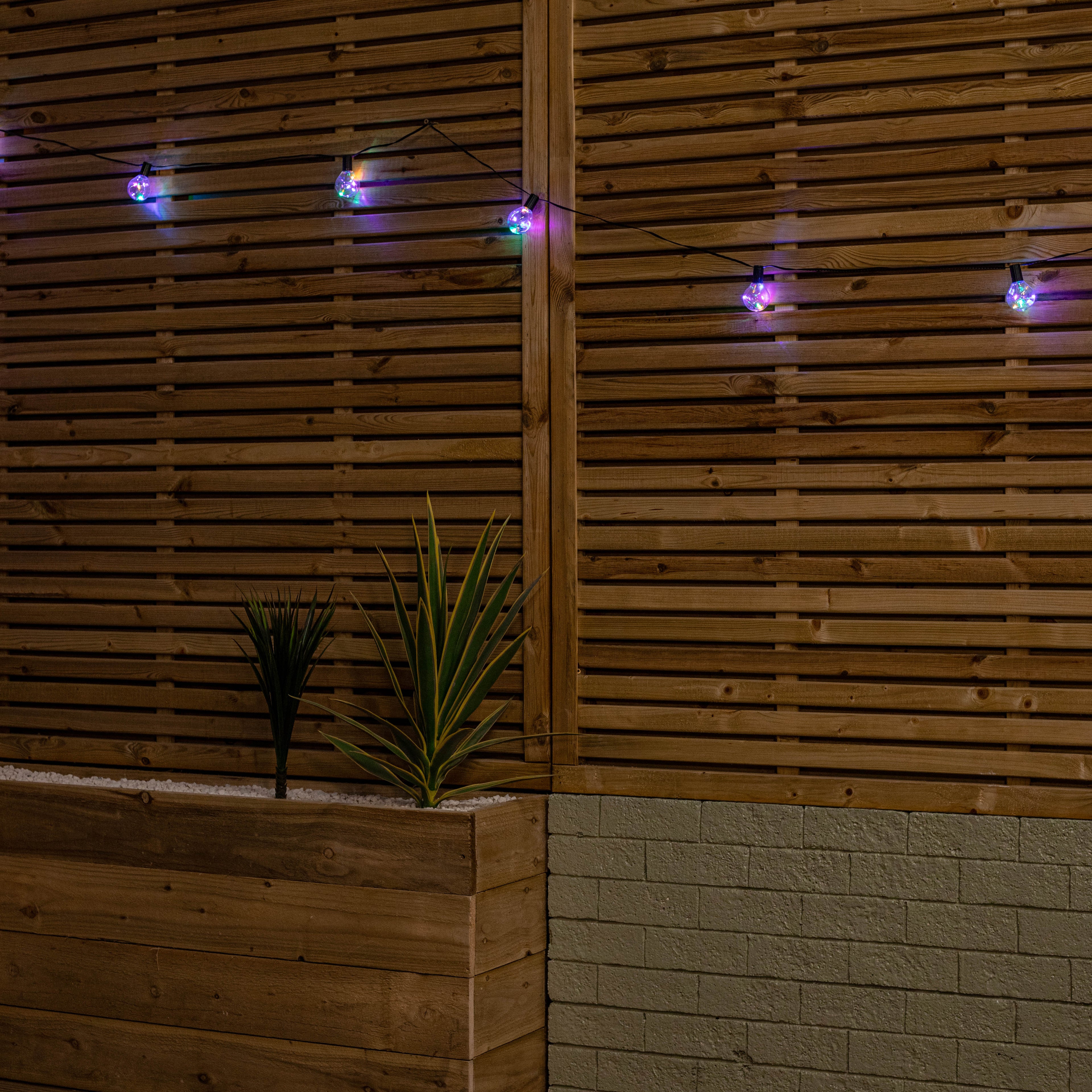 Set of 10 Indoor Outdoor Connectable Firefly Festoon Lights with Multi-Coloured LEDs