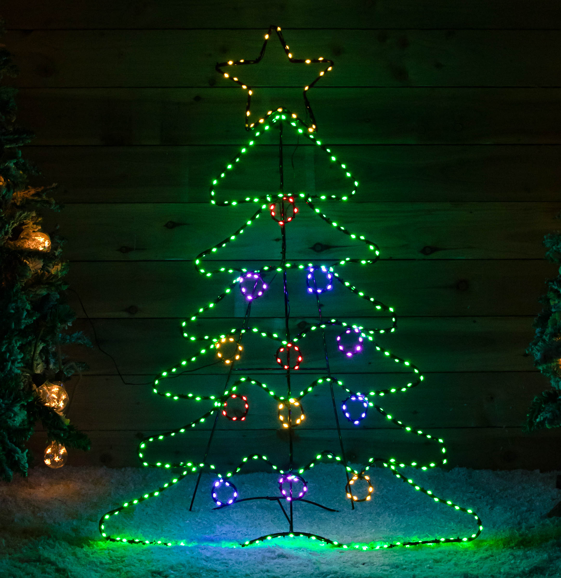 1.2mx85cm Light up Standing Christmas Tree with 385 Multi-Coloured LEDs