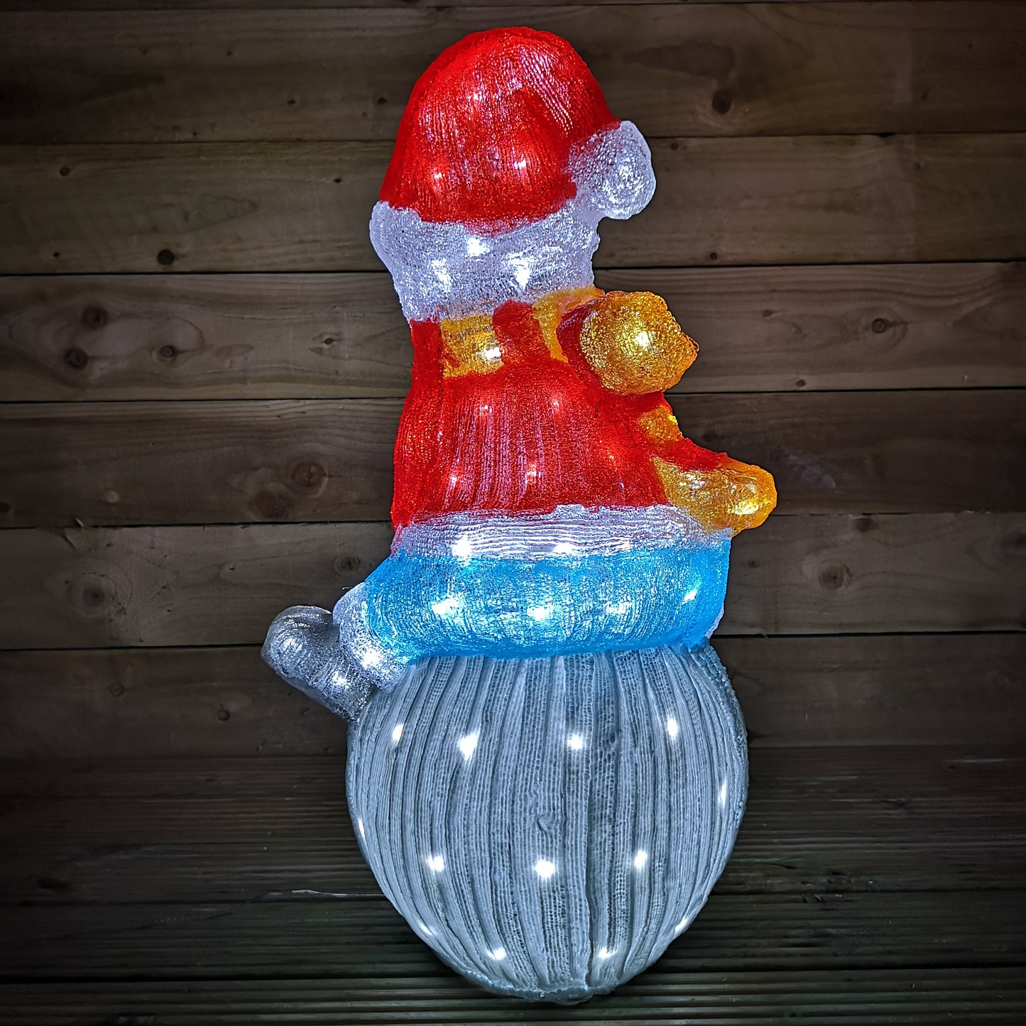 70cm Indoor Outdoor LED Acrylic Snowman Christmas Decoration in Cool White